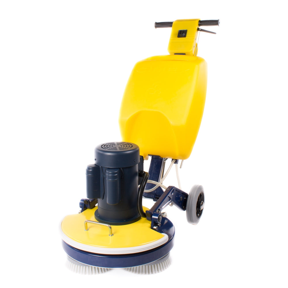 Cimex Cyclone CR48CM counter-rotating triple-brush encapsulation machine — the industry-standard tool for commercial low-moisture carpet cleaning.